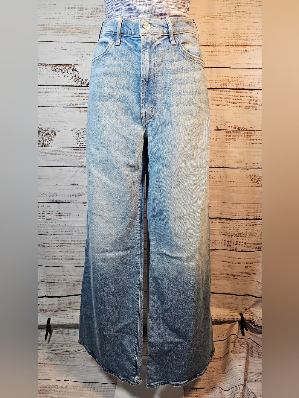 MOTHER The Hustler Roller Sneak High Rise Wide Leg Jeans I Confess Size 29
